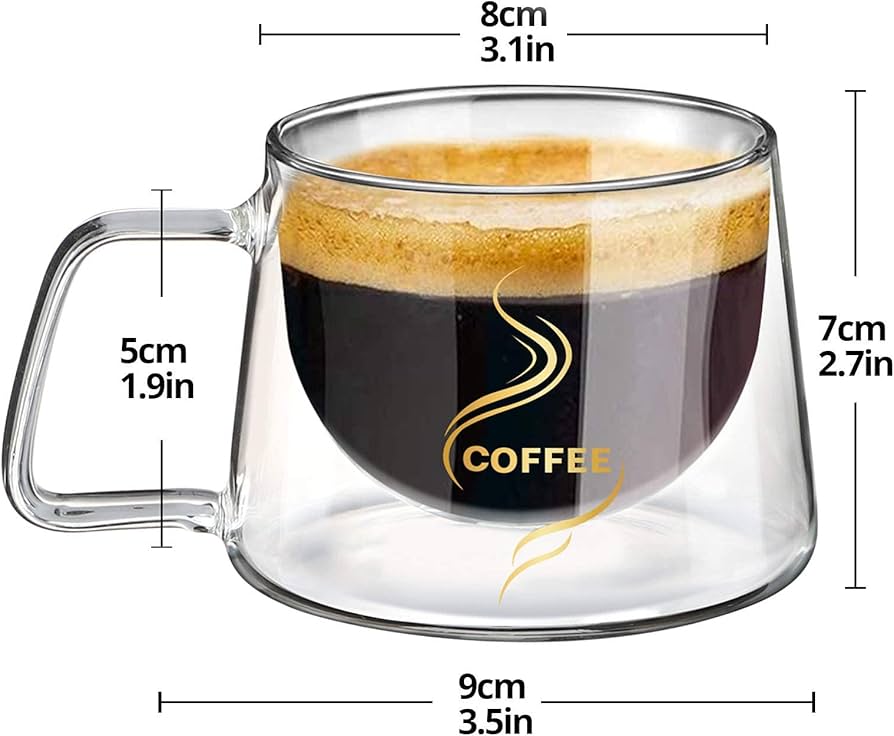 Tache café - double Walled glace transparant